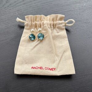 Rachel Comey Pearl and Blue Crystal Earrings